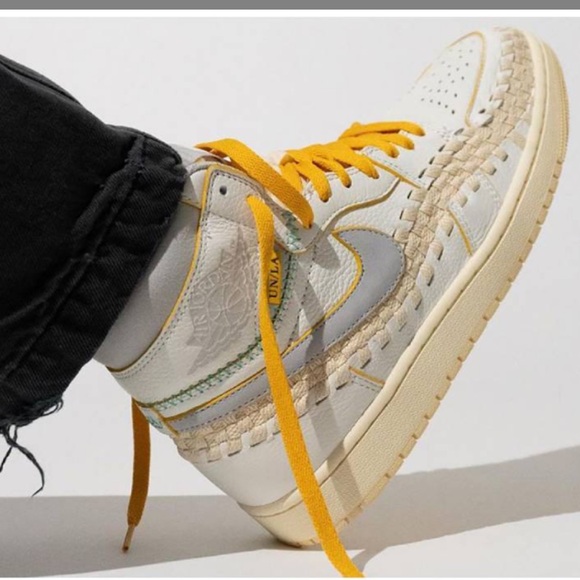 Nike Other - Nike Air Jordan union LA x bephies beauty supply High-Top Sneakers yellow white